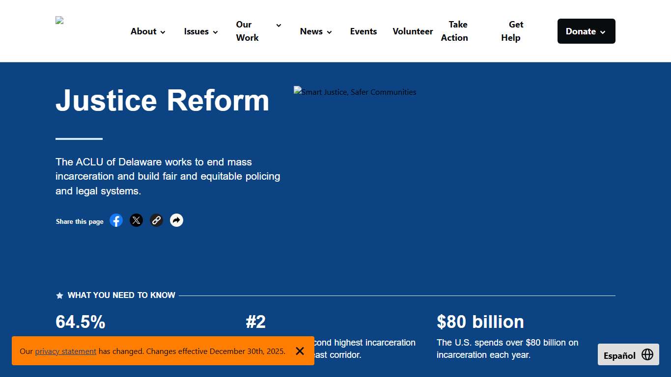 Justice Reform - ACLU of Delaware